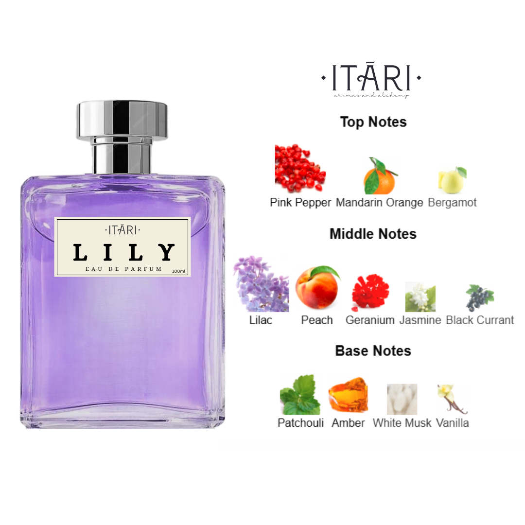 Lily Eau De Parfum For Women With Notes Pink Pepper, Lilac, Jasmine, Geranium, Vanilla, Patchouli & Musk