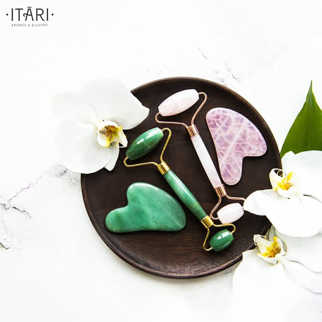Royal Jade De-Puffing Face Roller & Quartz Gua Sha + SURPRISE Gift ||| COMBO ||| With Certificate