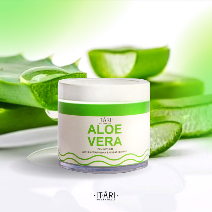 ALOE VERA | Perfect For All Skin & Hair Types | Suitable for DIY Beauty Recipes | 99% Pure w/ Ashwagandha & Wheat Germ Oil