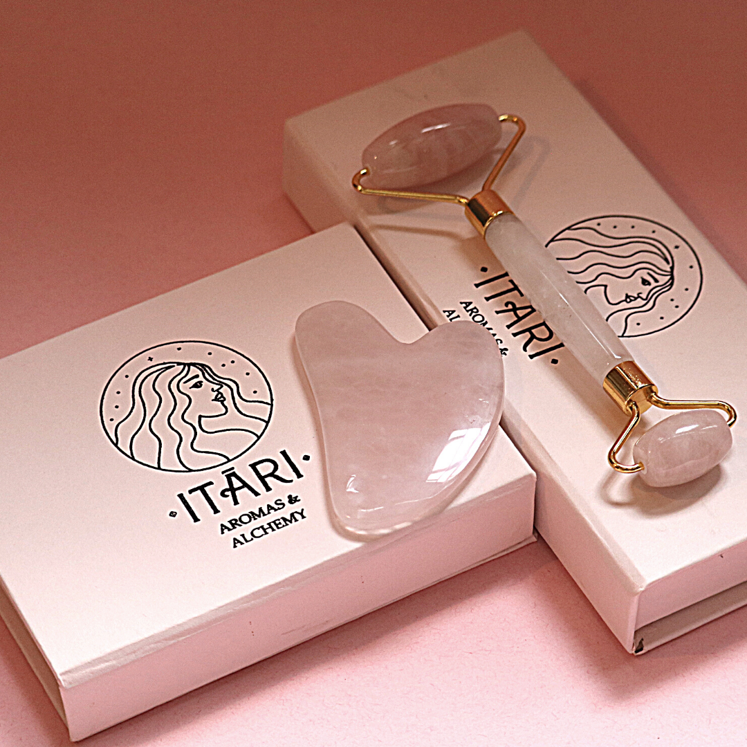 De-Puffing Face Roller & Quartz Gua Sha + SURPRISE Gift ||| COMBO ||| With Certificate