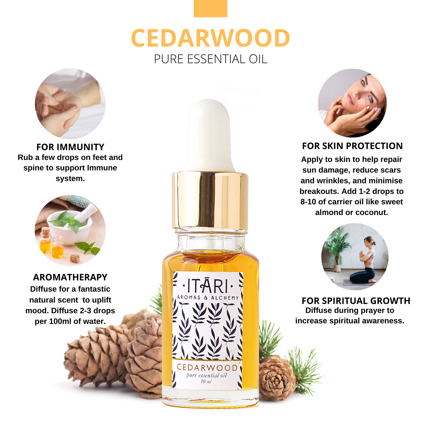 Pure Cedarwood Essential Oil