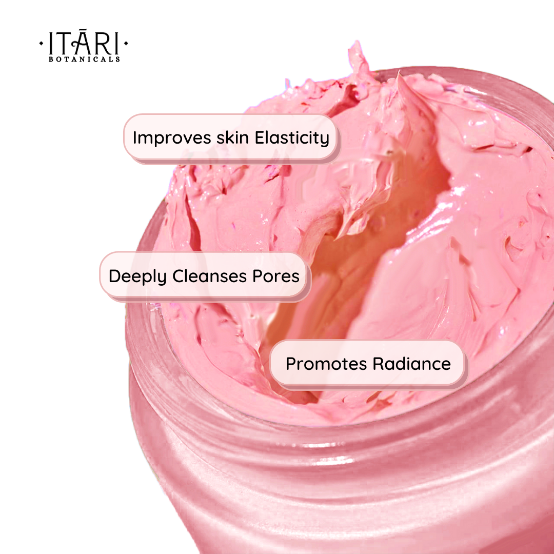 French Pink Soufflé Clay Exfoliating Floral Mask | No Parabens, No Silicones, No Added Fragrance | 150gms