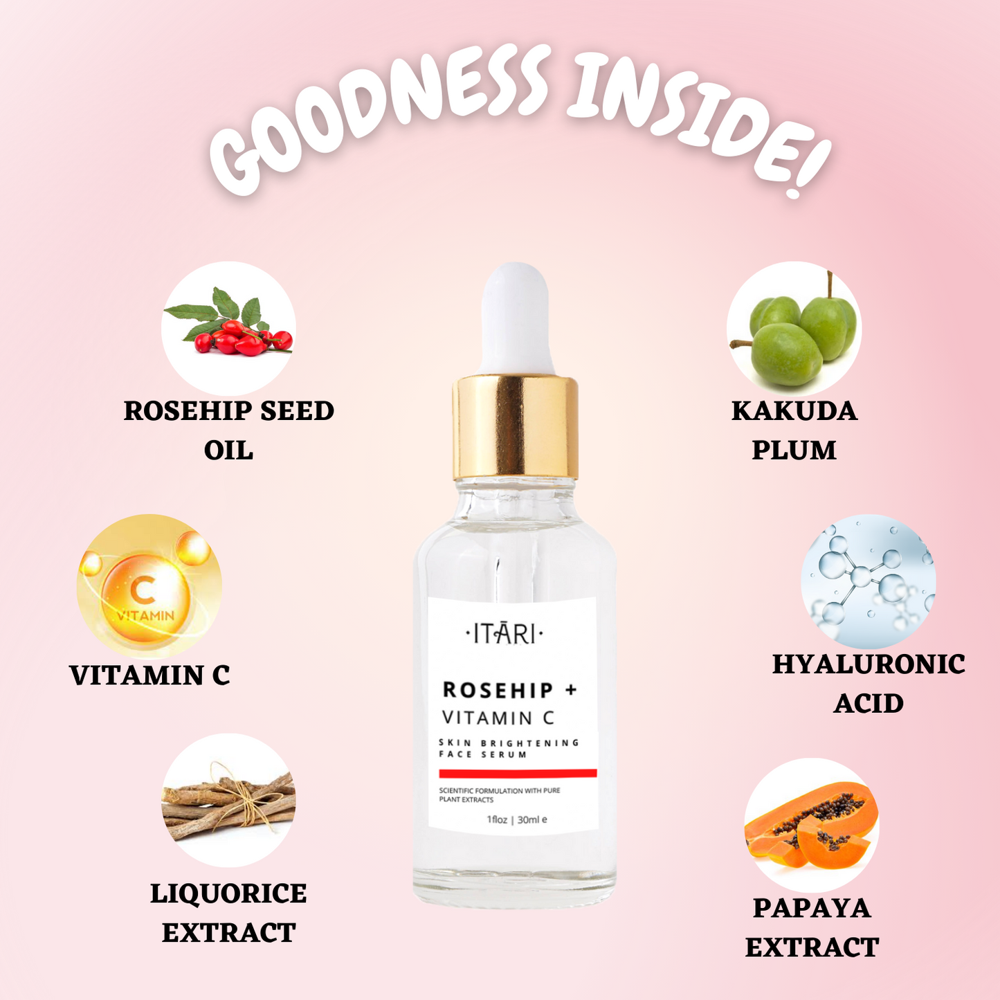 Rosehip + Vitamin C (20%) Brightening Facial Serum