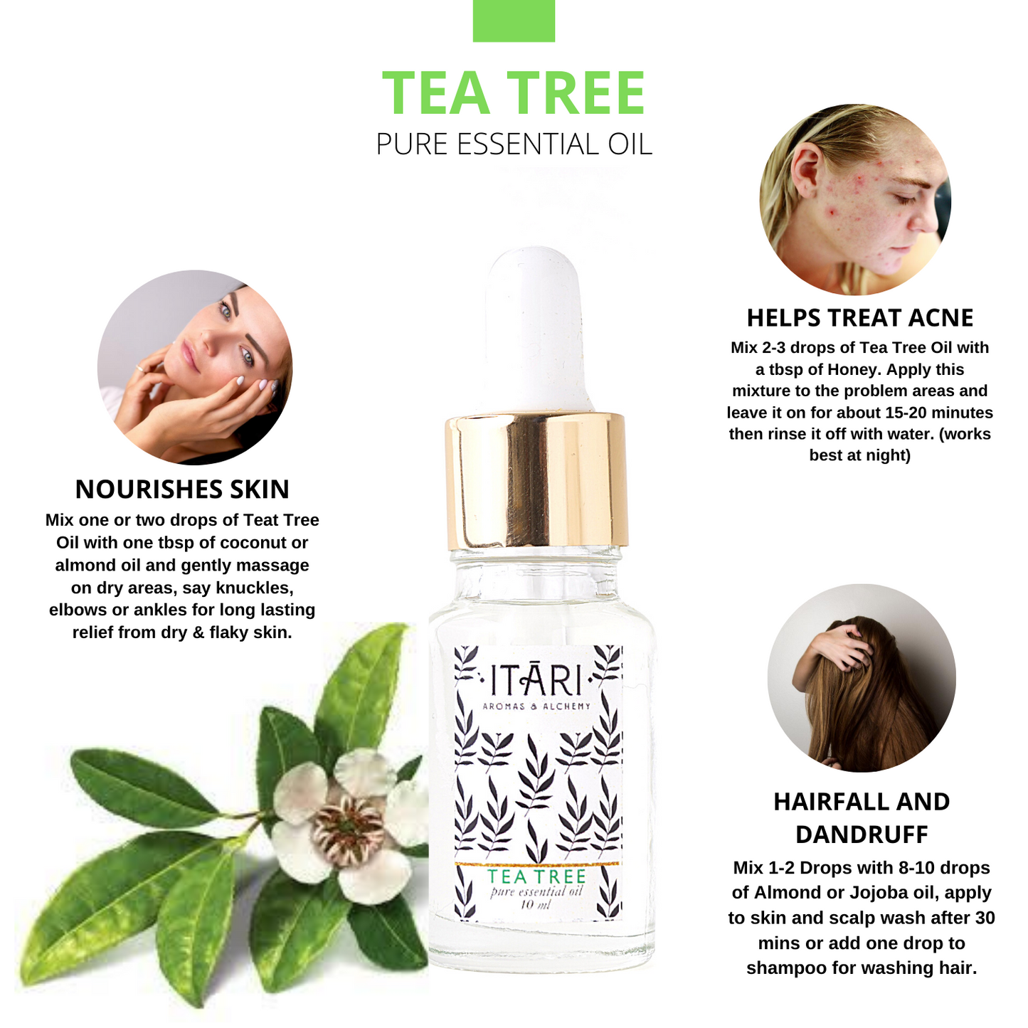 Pure Tea Tree Essential Oil | 100% Natural Therapeutic Grade Eco Certified