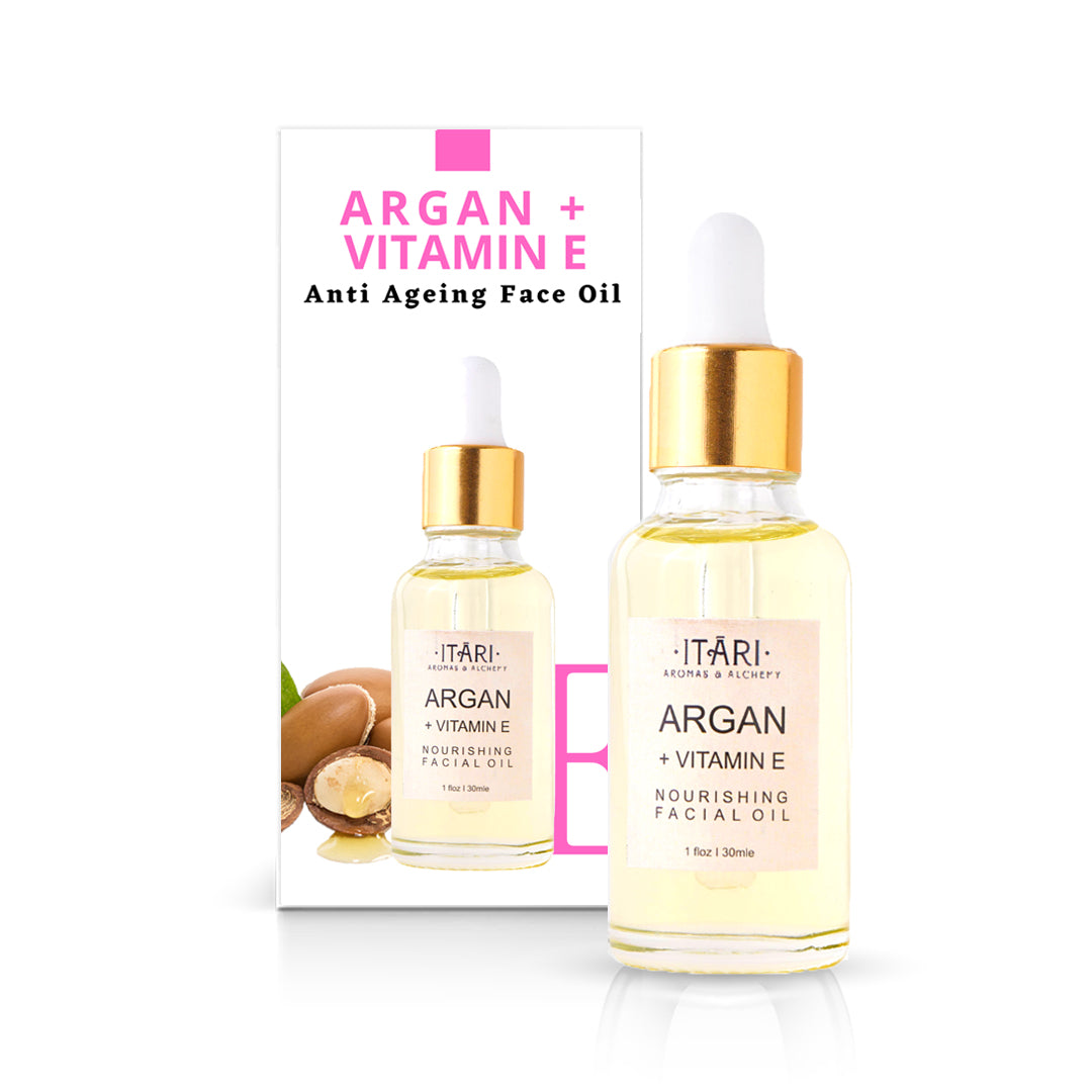 Argan + Vitamin E (25%) Nourishing Facial Oil | 100% Natural No Harmful Chemicals No Fragrances