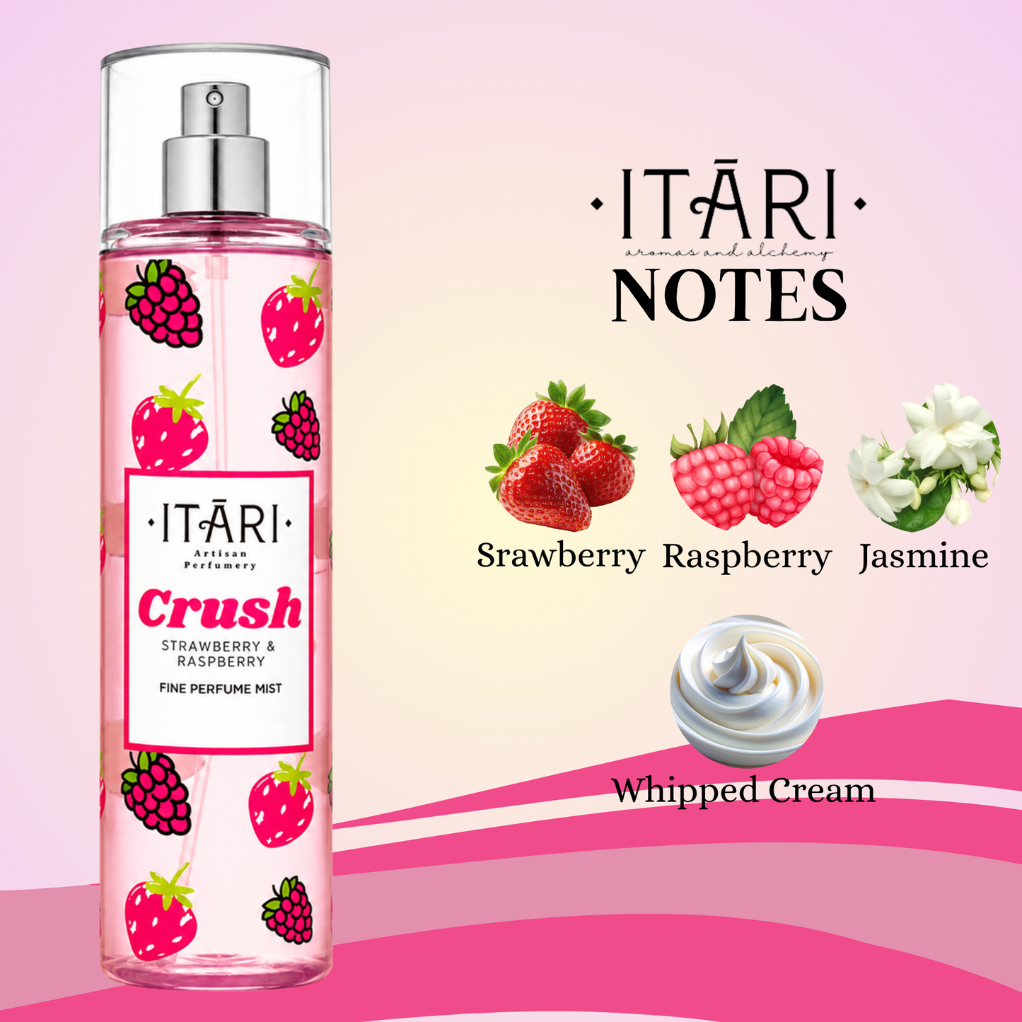 Crush Body Mist for Women with notes of Juicy Fresh Strawberry & Raspberry 150ML