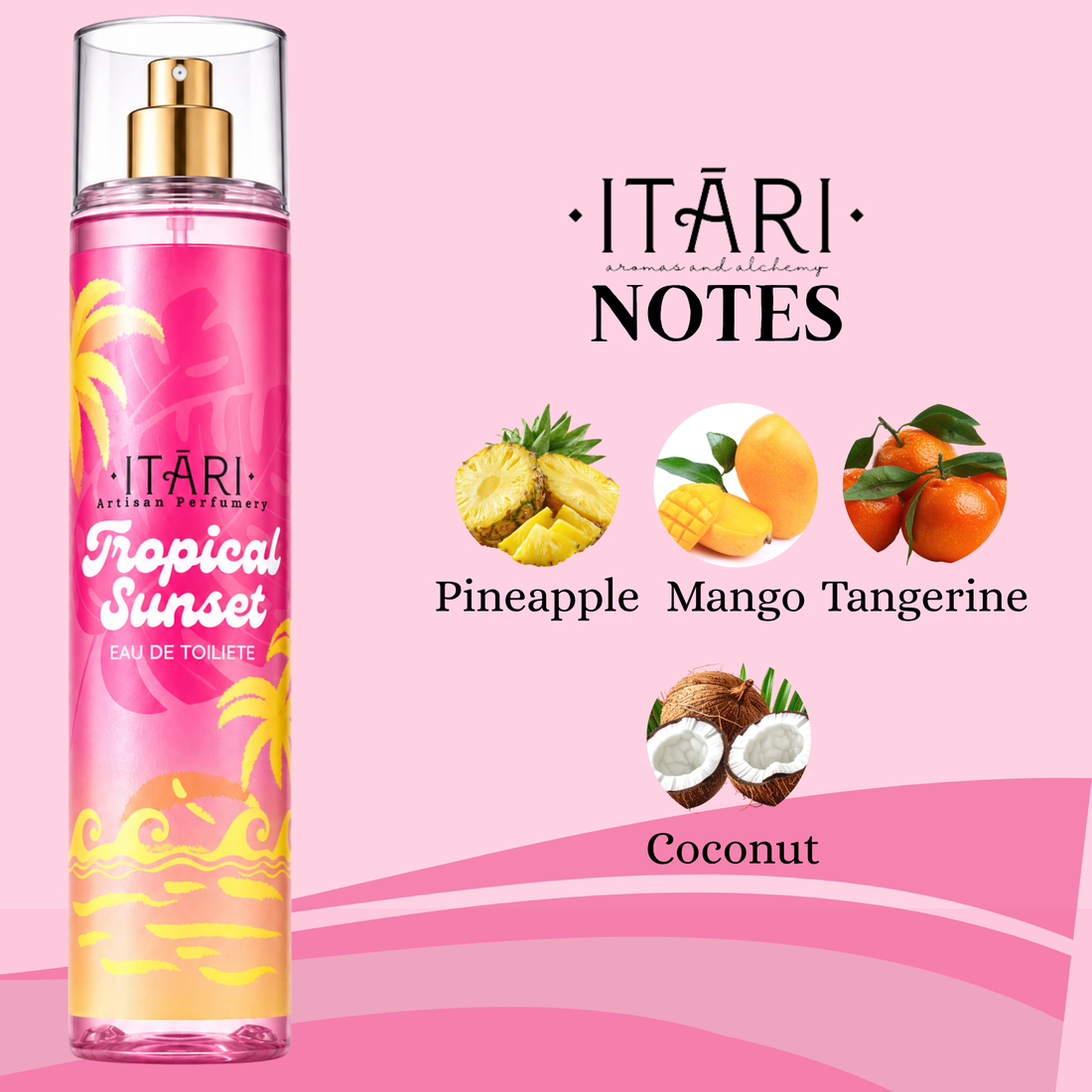 Tropical Sunset Body Mist for Women With Notes of Fresh Pineapple, Juicy Mango, Creamy Coconut and Vanilla 150ML