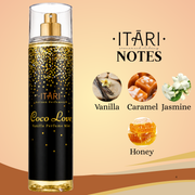 Itari Coco Love Perfume Mist | Rich Vanilla, Caramel, Brown Sugar,  White Musk and Amber 150Ml