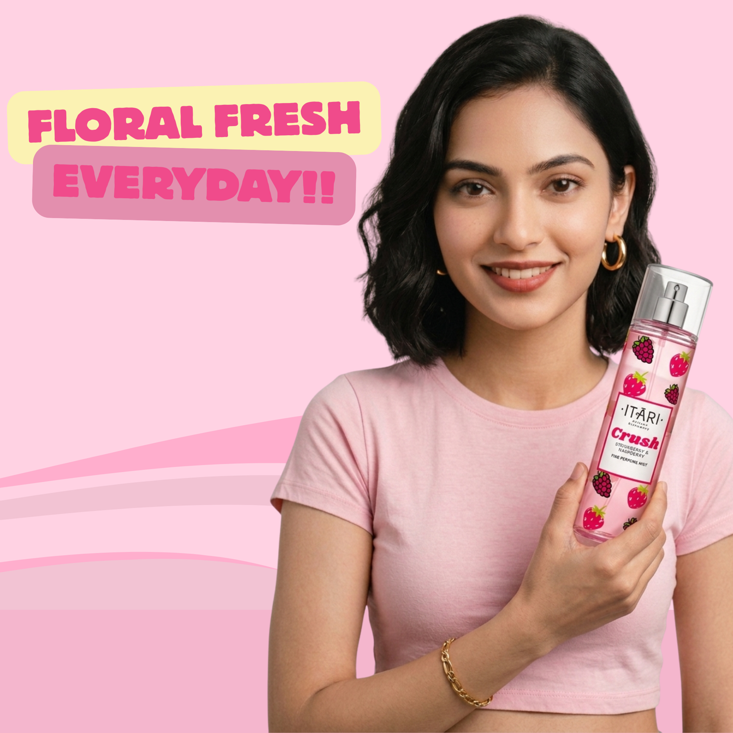 Crush Body Mist for Women with notes of Juicy Fresh Strawberry & Raspberry 150ML