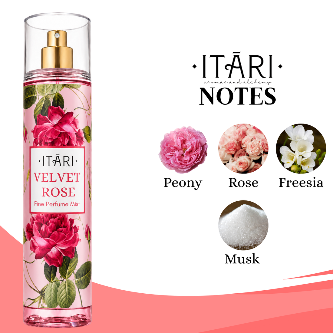 Velvet Rose Body Perfume Mist with Notes of Bulgarian Rose, Musk & Incense 150ml