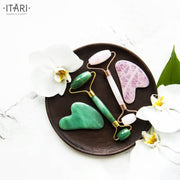 Royal Jade De-Puffing Face Roller &  Quartz Gua Sha + SURPRISE Gift ||| COMBO ||| With Certificate
