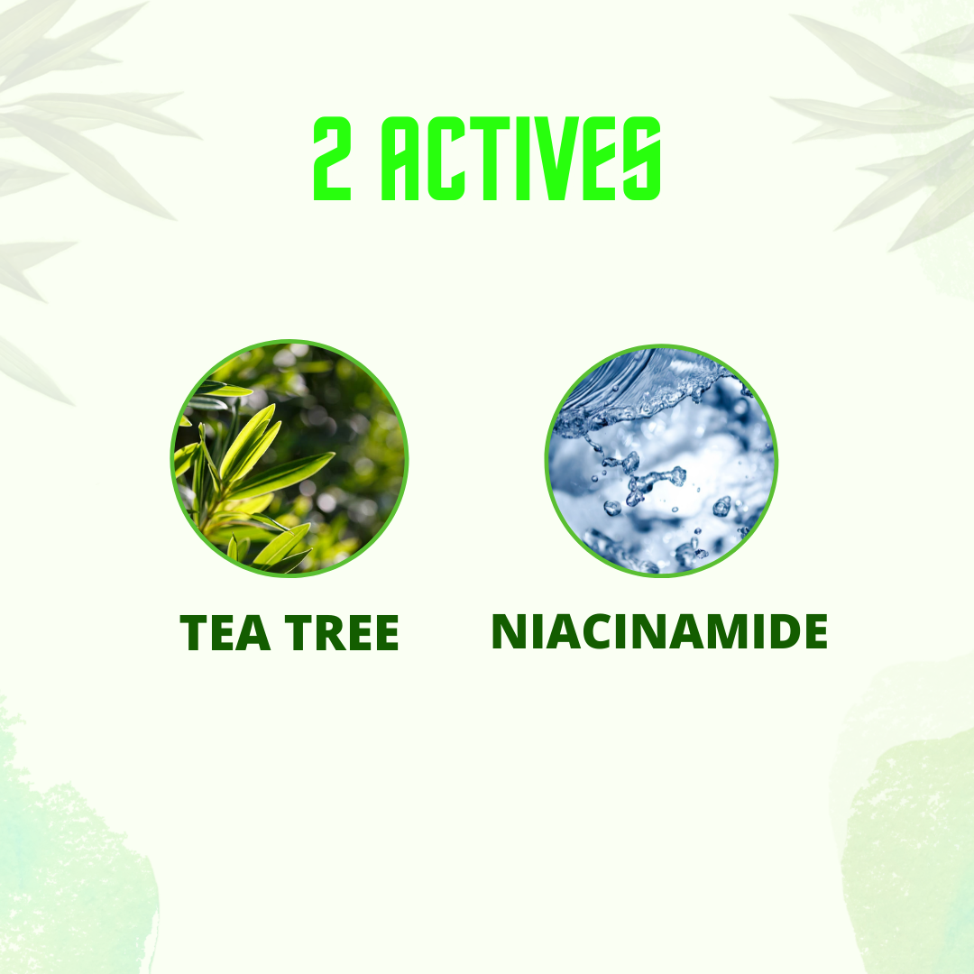 Tea Tree Face Wash and Serum COMBO-For Acne Prone & Oily Skin.