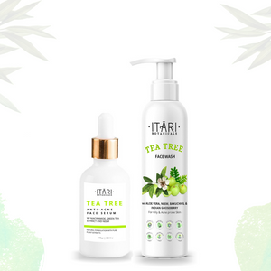 Tea Tree Face Wash and Serum COMBO-For Acne Prone & Oily Skin.