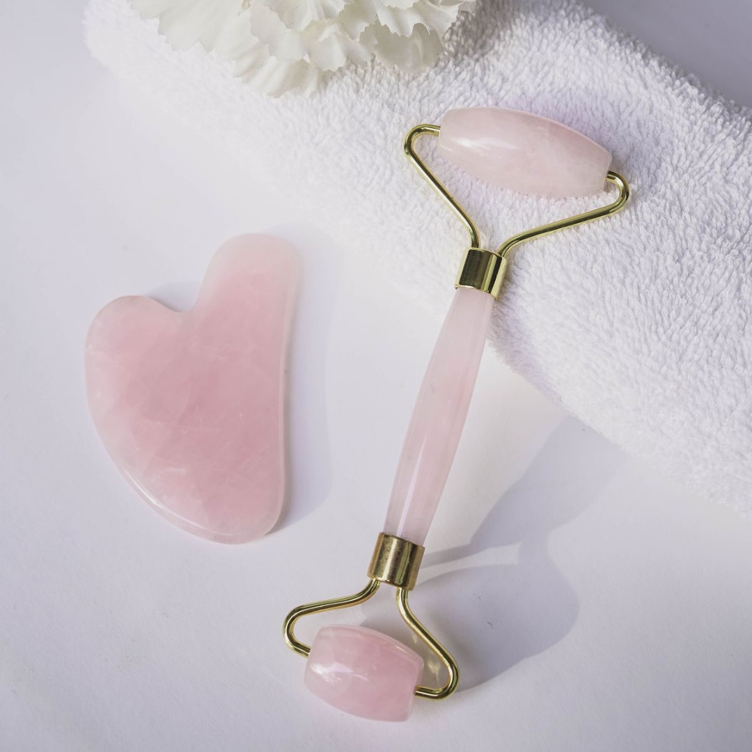 De-Puffing Face Roller &  Quartz Gua Sha + SURPRISE Gift ||| COMBO ||| With Certificate