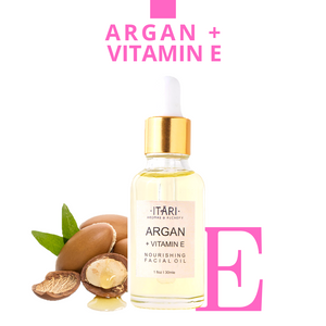 Argan + Vitamin E (25%) Nourishing Facial Oil | 100% Natural No Harmful Chemicals No Fragrances