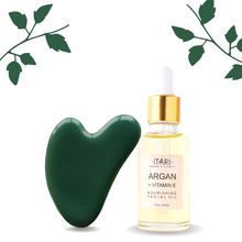 Load image into Gallery viewer, Argan + Vitamin E Facial Oil 25% (10ml) &amp; Quartz Gua Sha ||| COMBO ||| With Certificate
