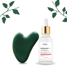 Load image into Gallery viewer, Rosehip + Vitamin C (20%) Brightening Facial Serum (10ml) &amp; Quartz Gua Sha ||| COMBO ||| With Certificate
