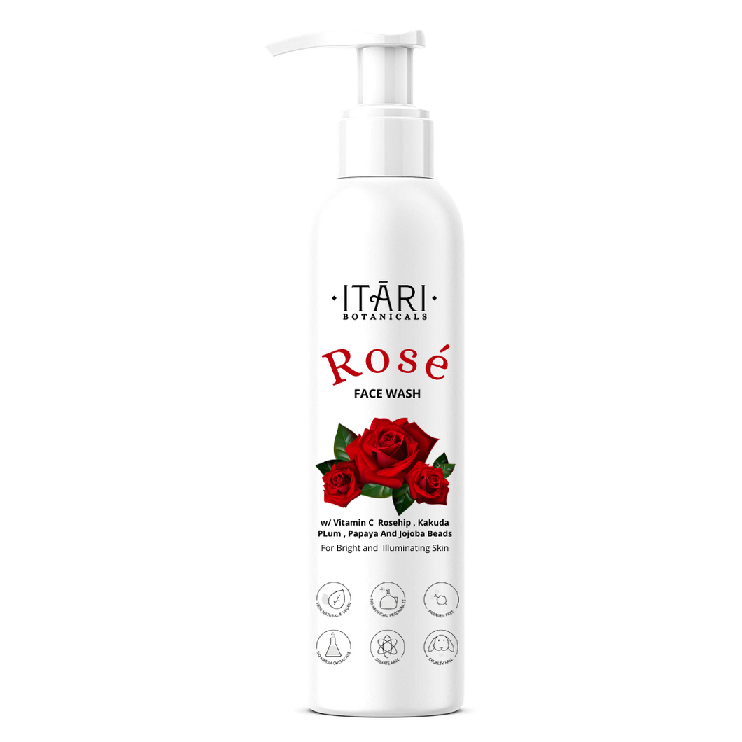 Rose - Gentle Face Wash W/ Vitamin C, Rosehip, Kakuda Plum and Jojoba Beads