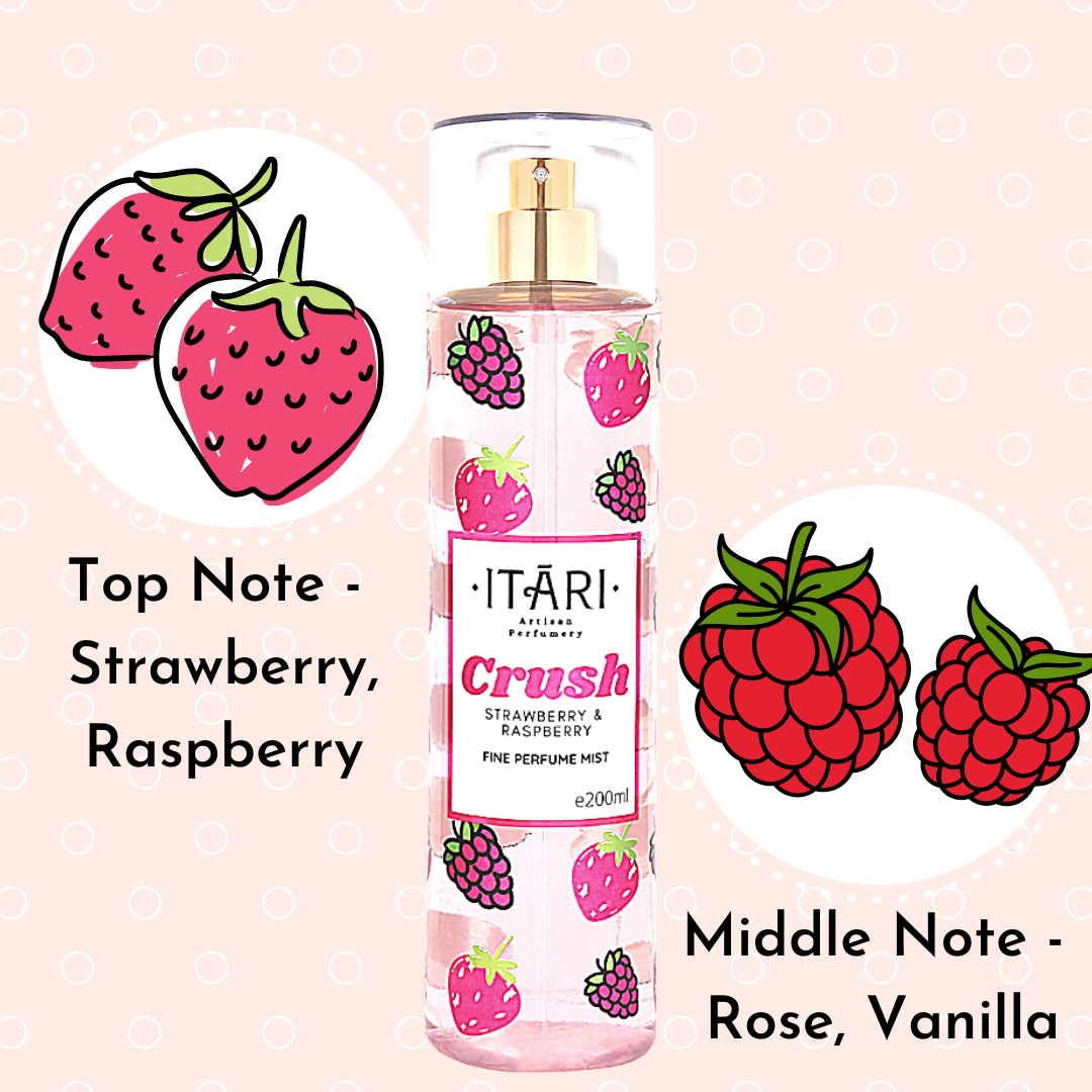 Crush - Strawberry & Raspberry Body Perfume Mist | 150ml – Itari Botanicals