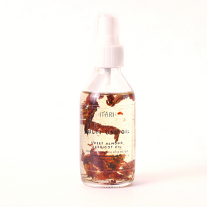 Sweet Almond +Apricot Multi Use Body Oil Enriched with Real Rose Petals | 150ml | 100% Natural No Harmful Chemicals No Fragrances