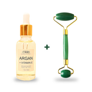 COMBO ||  De-Puffing Face Roller & Argan+Vitamin E Facial Oil 25% (10ml) |||