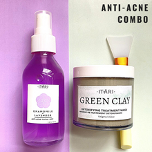 Load image into Gallery viewer, Australian Green Clay Detoxifying Treatment Mask (200gms) + Lavender &amp; Chamomile Anti-Acne Face Mist
