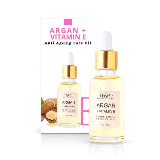 Argan + Vitamin E (25%) Nourishing Facial Oil | 100% Natural No Harmful Chemicals No Fragrances